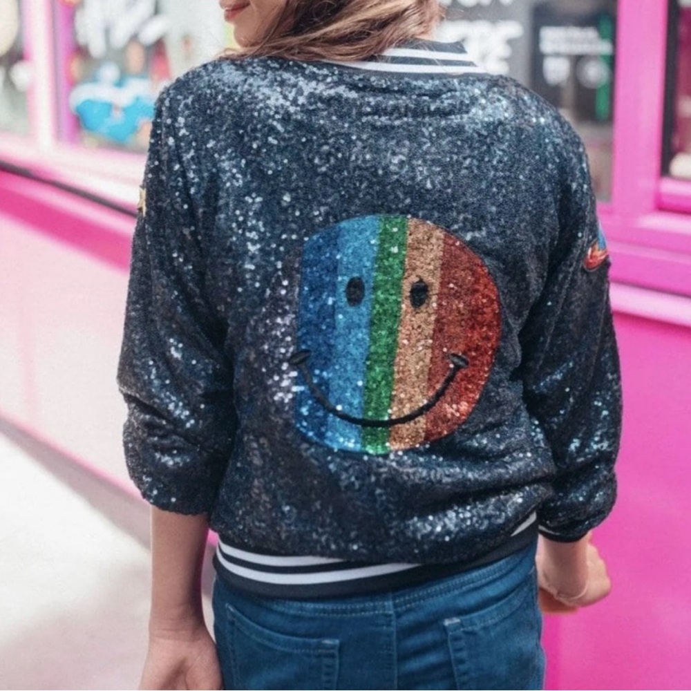 Lola + The Boys Taylor Swift Eras Tour Sequin Bomber Jacket NWOT Women’s Size M - Picture 4 of 6